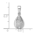 Sterling Silver Rhodium-plated CZ Teardrop Pendant - Product Photo
