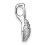 SS Rhodium-plated Polished Fancy CZ Chain Slide Pendant - Product Photo