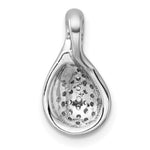 SS Rhodium-plated Polished Fancy CZ Chain Slide Pendant - Product Photo