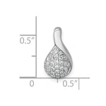 SS Rhodium-plated Polished Fancy CZ Chain Slide Pendant - Product Photo