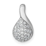 SS Rhodium-plated Polished Fancy CZ Chain Slide Pendant - Product Photo