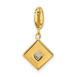 Sterling Silver Gold-plated CZ Enamel Pendant - Product Photo