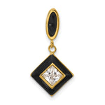 Sterling Silver Gold-plated CZ Enamel Pendant - Product Photo