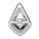 Sterling Silver Rhod-plated Vibrant CZ Purple Enamel Chain Slide Pendant - Product Photo