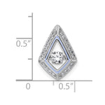 Sterling Silver Rhod-plated Vibrant CZ Purple Enamel Chain Slide Pendant - Product Photo
