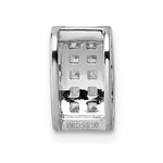 Sterling Silver Rhodium-plated CZ Rectangle Chain Slide Pendant - Product Photo