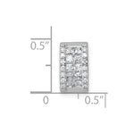 Sterling Silver Rhodium-plated CZ Rectangle Chain Slide Pendant - Product Photo