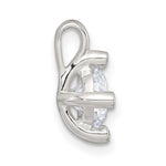 Sterling Silver Polished 4 Prong CZ Chain Slide Pendant - Product Photo