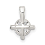 Sterling Silver Polished 4 Prong CZ Chain Slide Pendant - Product Photo