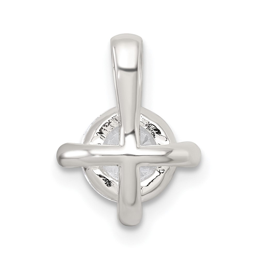 Sterling Silver Polished 4 Prong CZ Chain Slide Pendant - Product Photo