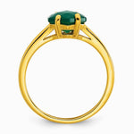 Sterling Silver Gold-tone Green Chalcedony Ring - Product Photo