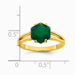Sterling Silver Gold-tone Green Chalcedony Ring - Product Photo