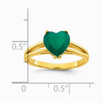 Sterling Silver Gold-tone Green Chalcedony Heart Ring - Product Photo