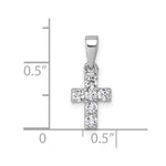 Sterling Silver Rhodium-plated Children's CZ Cross Pendant - Product Photo