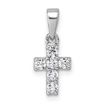 Sterling Silver Rhodium-plated Children's CZ Cross Pendant - Product Photo