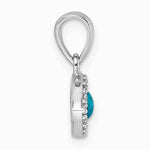 Sterling Silver RH-plated CZ and Compressed Turquoise Evil Eye Pendant - Product Photo
