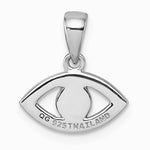 Sterling Silver RH-plated CZ and Compressed Turquoise Evil Eye Pendant - Product Photo