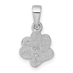 Sterling Silver Rhodium-plated Enamel Black Paw Print With Heart Pendant - Product Photo