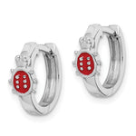 Sterling Silver Madi K RH-plated Enamel Ladybug Kids Round Hoops - Product Photo