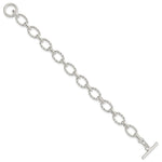 Sterling Silver 7.75inch Polished Fancy Link Toggle Bracelet - Product Photo