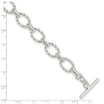 Sterling Silver 7.75inch Polished Fancy Link Toggle Bracelet - Product Photo