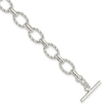 Sterling Silver 7.75inch Polished Fancy Link Toggle Bracelet - Product Photo