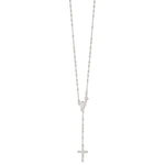 Sterling Silver Polished Rosary Necklace - Product Photo
