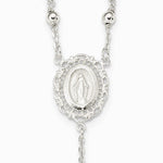 Sterling Silver Polished Rosary Necklace - Product Photo