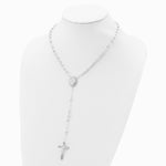 Sterling Silver Polished Rosary Necklace - Product Photo