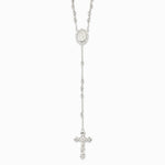 Sterling Silver Polished Rosary Necklace - Product Photo