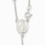 Sterling Silver Polished Bead Rosary 21 inch Necklace - Product Photo