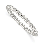 Sterling Silver Polished Bead Stretch Bracelet - Product Photo