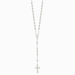 Sterling Silver Polished Rosary 26 inch Necklace - Product Photo