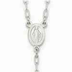Sterling Silver Polished Rosary 26 inch Necklace - Product Photo