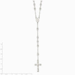 Sterling Silver Polished Rosary 26 inch Necklace - Product Photo