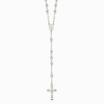 Sterling Silver Polished Rosary 26 inch Necklace - Product Photo