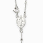 Sterling Silver Polished Rosary 18 inch Necklace - Product Photo