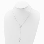 Sterling Silver Polished Rosary 18 inch Necklace - Product Photo
