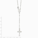 Sterling Silver Polished Rosary 18 inch Necklace - Product Photo
