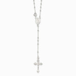 Sterling Silver Polished Rosary 18 inch Necklace - Product Photo
