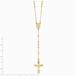 Sterling Silver Flash Gold-plated Polished Crucifix Rosary 18 inch Necklace - Product Photo