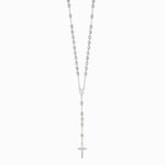 Sterling Silver Polished Rosary Necklace - Product Photo