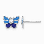 Sterling Silver RH-plated Butterfly Children's Earring, Ring & Pendant Set - Product Photo