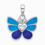 Sterling Silver RH-plated Butterfly Children's Earring, Ring & Pendant Set - Product Photo