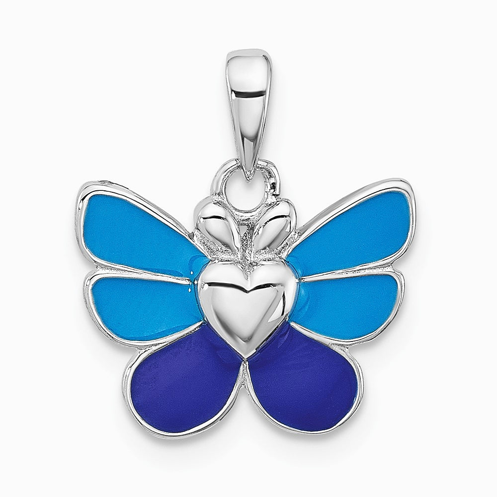Sterling Silver RH-plated Butterfly Children's Earring, Ring & Pendant Set - Product Photo