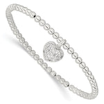 Sterling Silver CZ Heart Stretch Bracelet - Product Photo