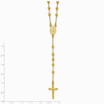 Sterling Silver Gold-tone Polished and Beaded Rosary Necklace - Product Photo