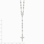 Sterling Silver Polished and Beaded Rosary Necklace - Product Photo