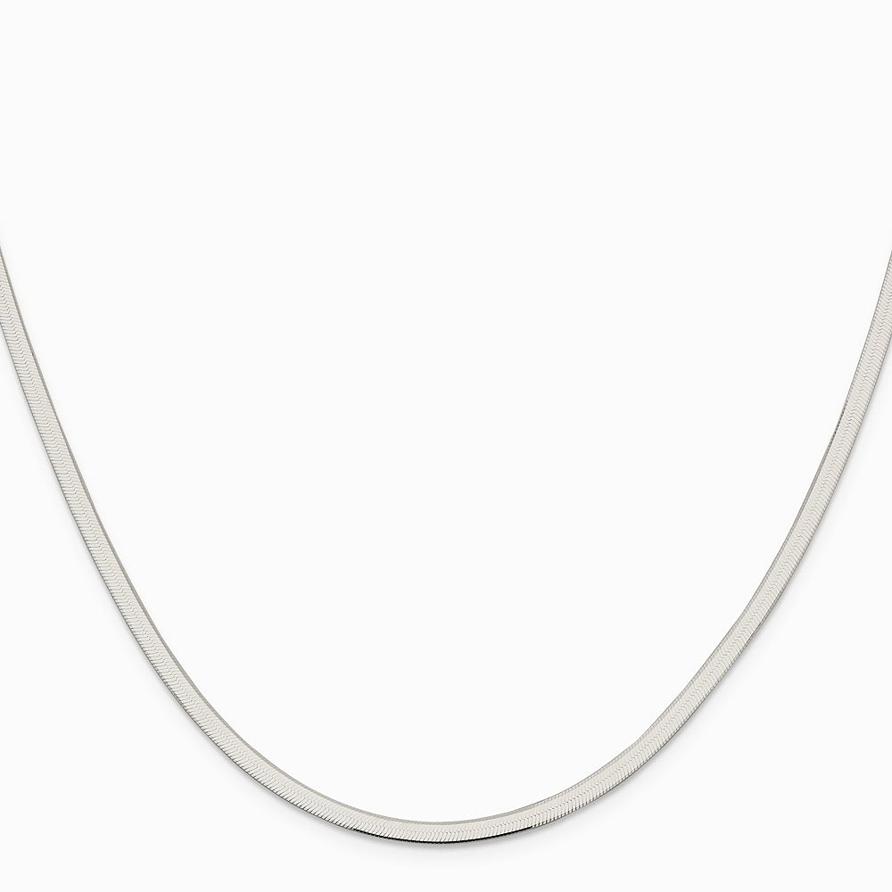 Sterling Silver 3mm Magic Herringbone Chain Necklace 16"-24" - Product Photo
