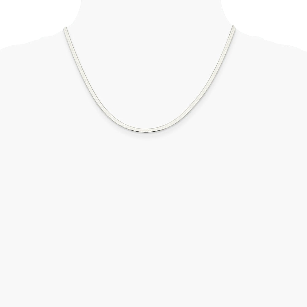 Sterling Silver 3mm Magic Herringbone Chain Necklace 16"-24" - Product Photo
